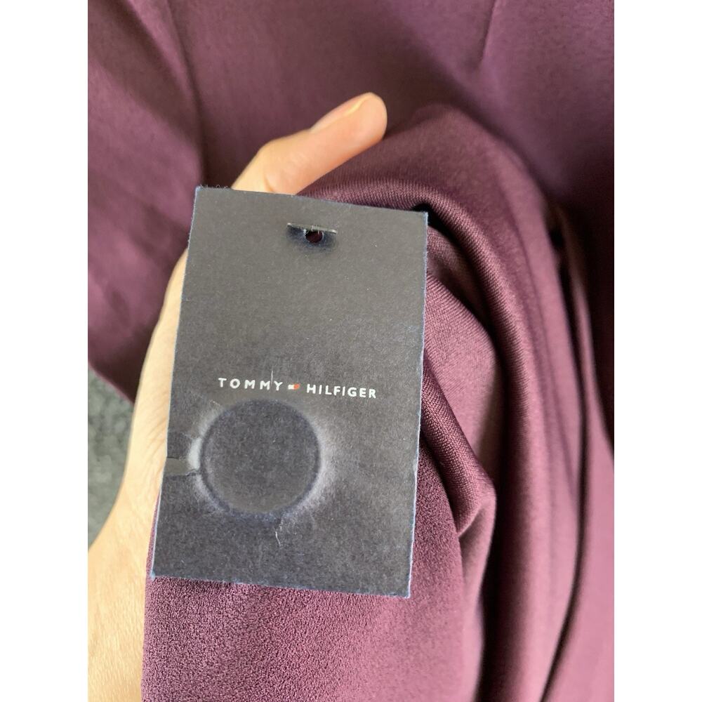 Tommy Hilfiger Plum Shift Dress Women Sz 6 NWOT Burgundy Mod Workwear Office $99 - Picture 8 of 13